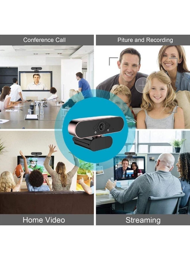 ZetRA Webcam, 1080P Pro HD webcam with stereo microphone, 360° wide, for meetings, live streaming, recording, compatible with Skype/Zoom/YouTube - Image 5